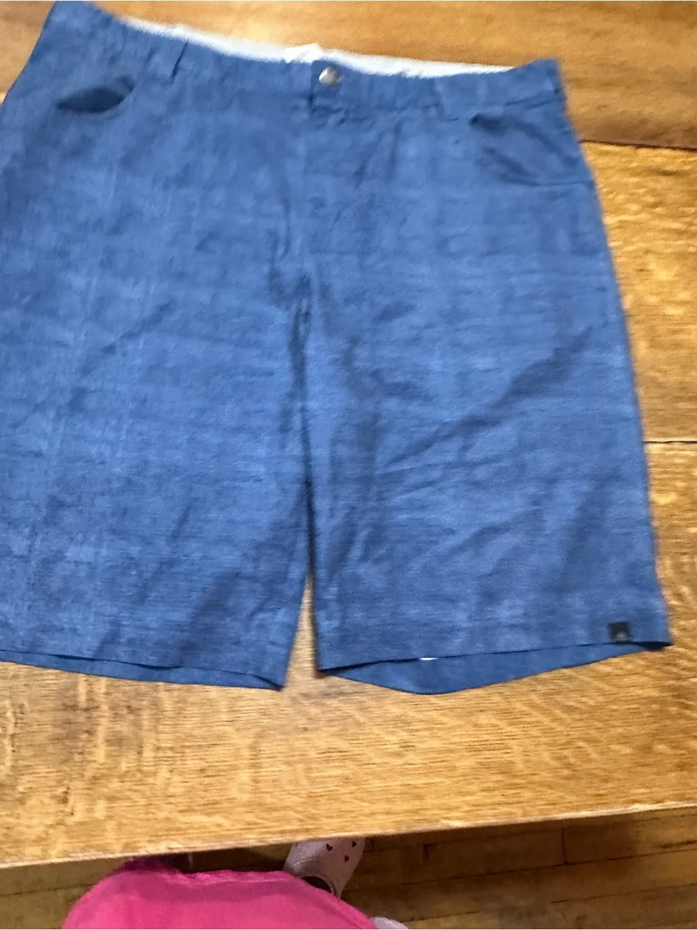 adidas Men's Navy Blue Flat-Front Shorts sz 38 athletic golf